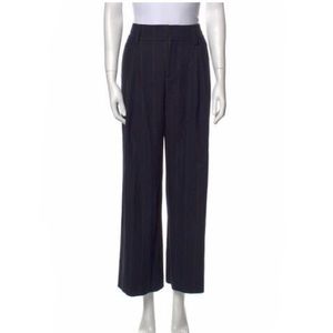 Vince Navy High-Rise Wide Leg Pants with Faint Brown Stripes size 2